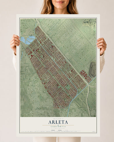 Map of Arleta, California, 24 x 36 inch unframed archival matte print
