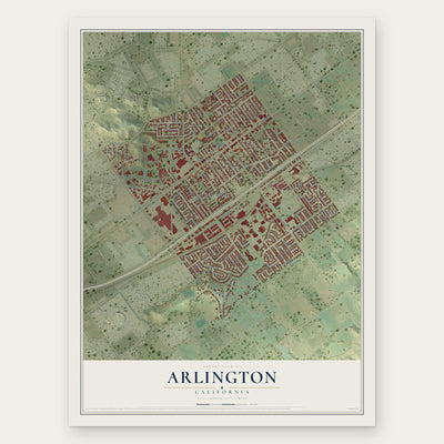 Arlington, California map print, the full design