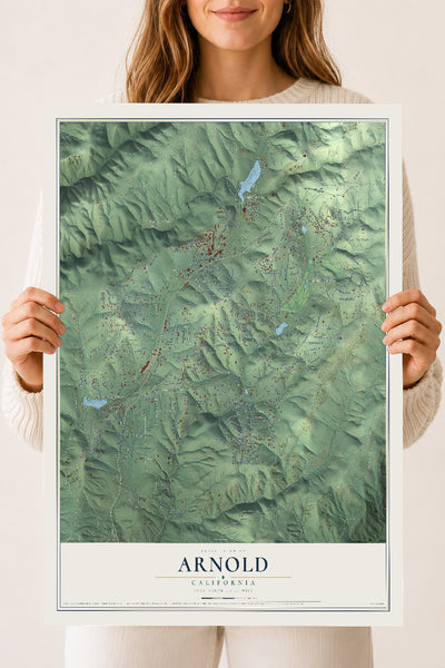 Map of Arnold, California, 18 x 24 inch unframed archival matte print