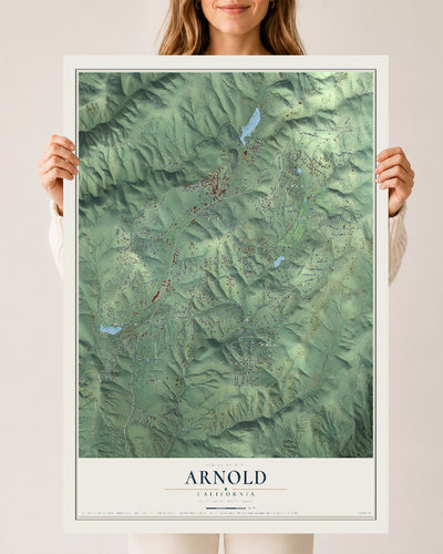 Map of Arnold, California, 24 x 36 inch unframed archival matte print