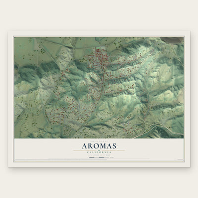 Aromas, California map print, the full design