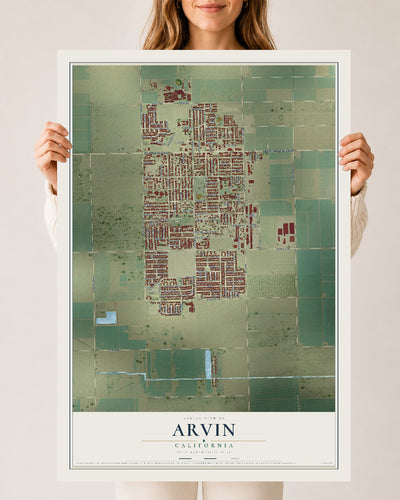 Map of Arvin, California, 24 x 36 inch unframed archival matte print