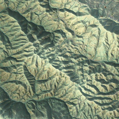 Second close-up of the map of Atascadero, California print showing more streets and buildings