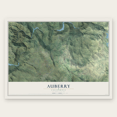 Auberry, California map print, the full design