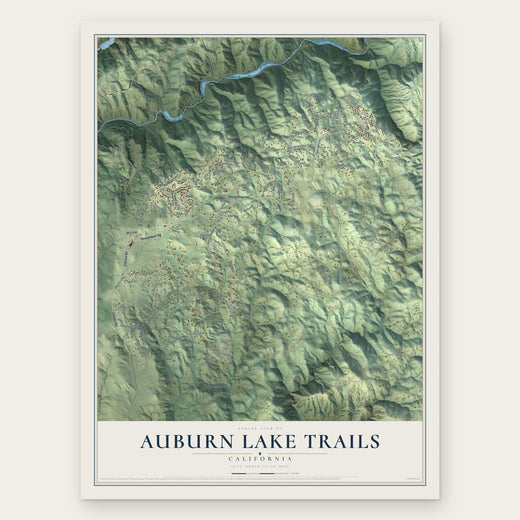 Auburn Lake Trails, California map print, the full design