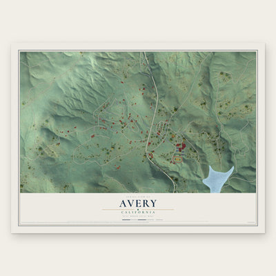 Avery, California map print, the full design