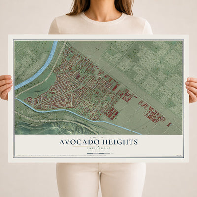 Map of Avocado Heights, California, 18 x 24 inch unframed archival matte print