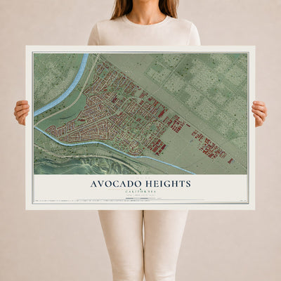 Map of Avocado Heights, California, 24 x 36 inch unframed archival matte print