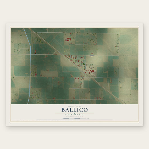 Ballico, California map print, the full design