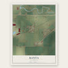 Banta, California map print, the full design