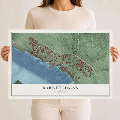 Map of Barrio Logan, California, 12 x 18 inch unframed archival matte print