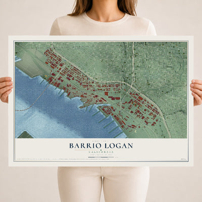 Map of Barrio Logan, California, 18 x 24 inch unframed archival matte print
