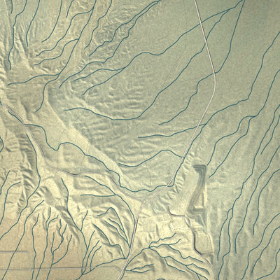 Second close-up of the map of Barstow, California print showing more streets and buildings