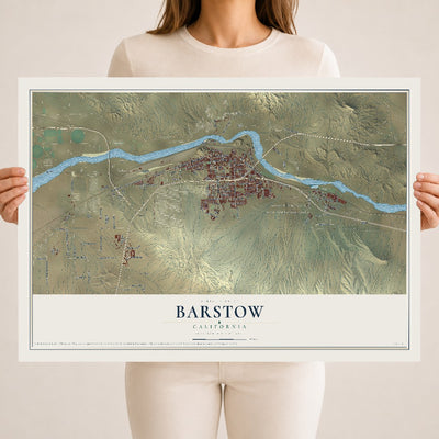 Map of Barstow, California, 18 x 24 inch unframed archival matte print