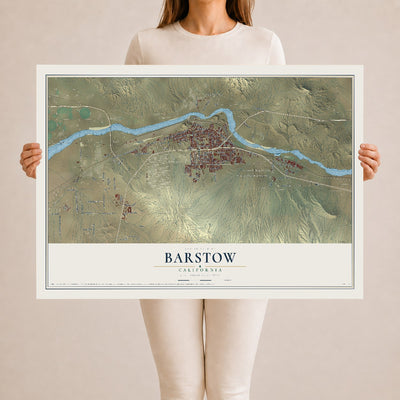 Map of Barstow, California, 24 x 36 inch unframed archival matte print