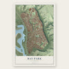 Bay Park, California map print, the full design