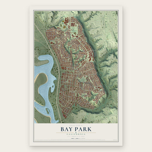 Bay Park, California map print, the full design