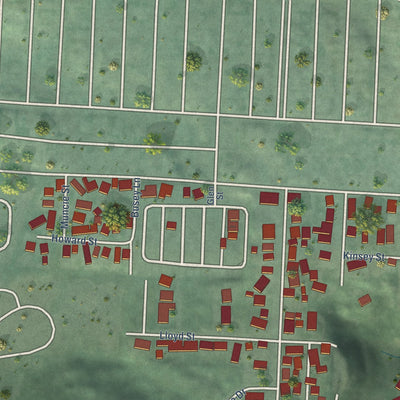 Close-up of the map of Bayview, Humboldt County, California print showing street and building detail