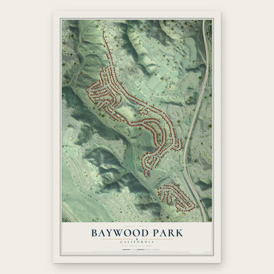 Baywood Park, California map print, the full design