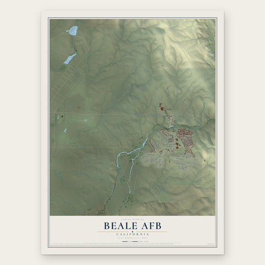Beale AFB, California map print, the full design