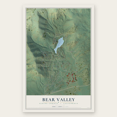 Bear Valley, Alpine County, California map print, the full design