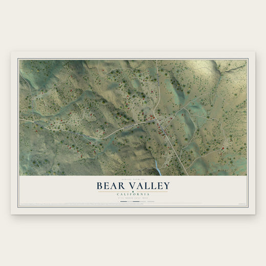 Bear Valley, California map print, the full design