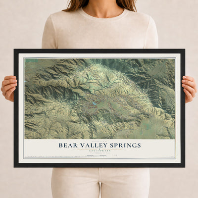 Map of Bear Valley Springs, California, 12 x 18 inch print in a black wood frame