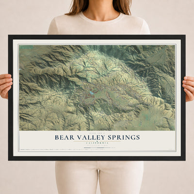 Map of Bear Valley Springs, California, 18 x 24 inch print in a black wood frame