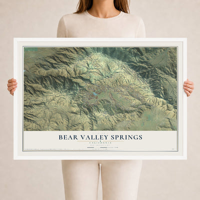 Map of Bear Valley Springs, California, 24 x 36 inch print in a white wood frame