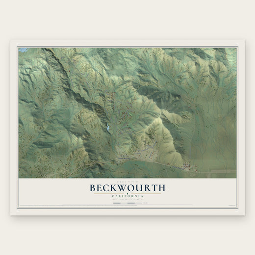 Beckwourth, California map print, the full design