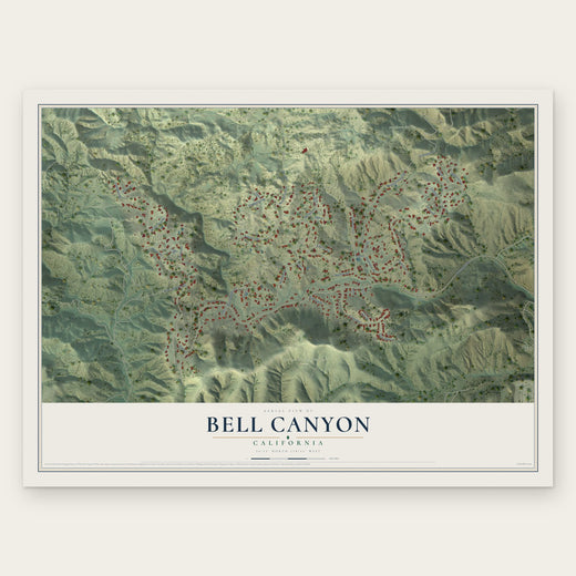 Bell Canyon, California map print, the full design