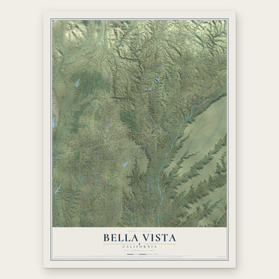 Bella Vista, California map print, the full design
