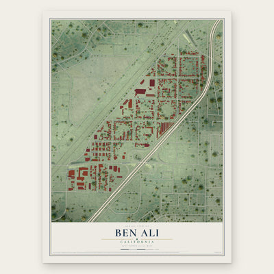 Ben Ali, California map print, the full design