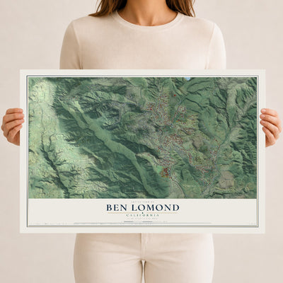 Map of Ben Lomond, California, 12 x 18 inch unframed archival matte print
