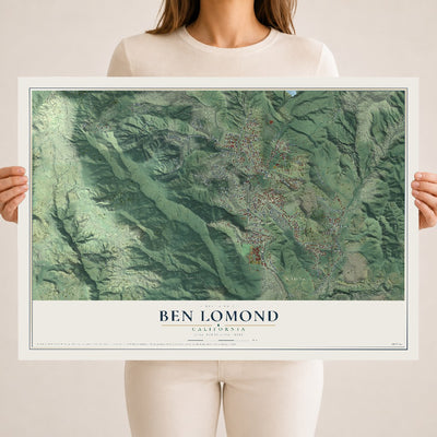 Map of Ben Lomond, California, 18 x 24 inch unframed archival matte print