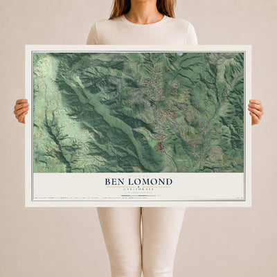 Map of Ben Lomond, California, 24 x 36 inch unframed archival matte print