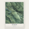 Benbow, California map print, the full design