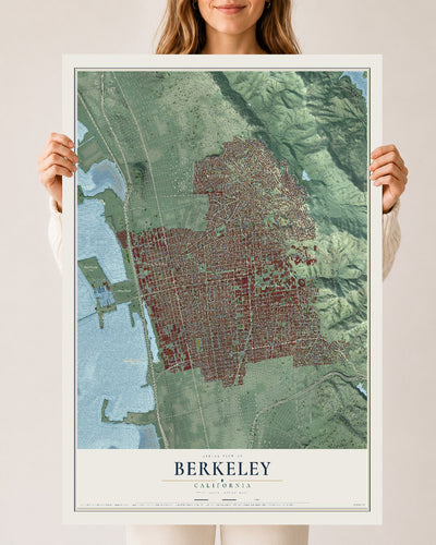 Map of Berkeley, California, 24 x 36 inch unframed archival matte print