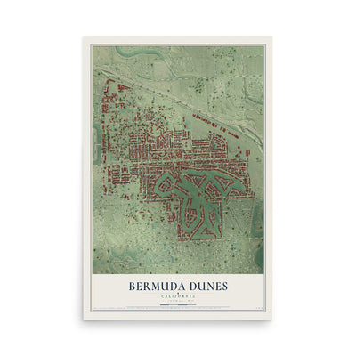 Map of Bermuda Dunes, California, 12 x 18 inch unframed archival matte print