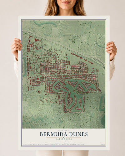Map of Bermuda Dunes, California, 24 x 36 inch unframed archival matte print
