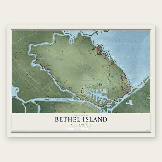 Bethel Island, California map print, the full design
