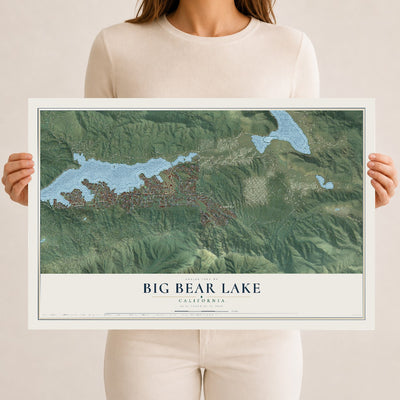Map of Big Bear Lake, California, 12 x 18 inch unframed archival matte print