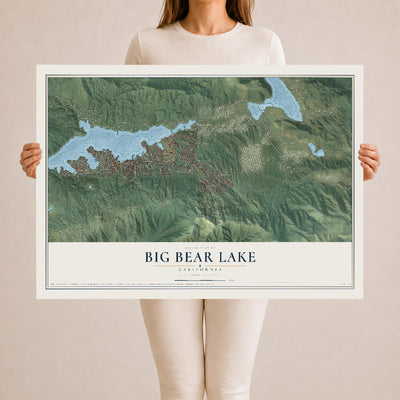 Map of Big Bear Lake, California, 24 x 36 inch unframed archival matte print