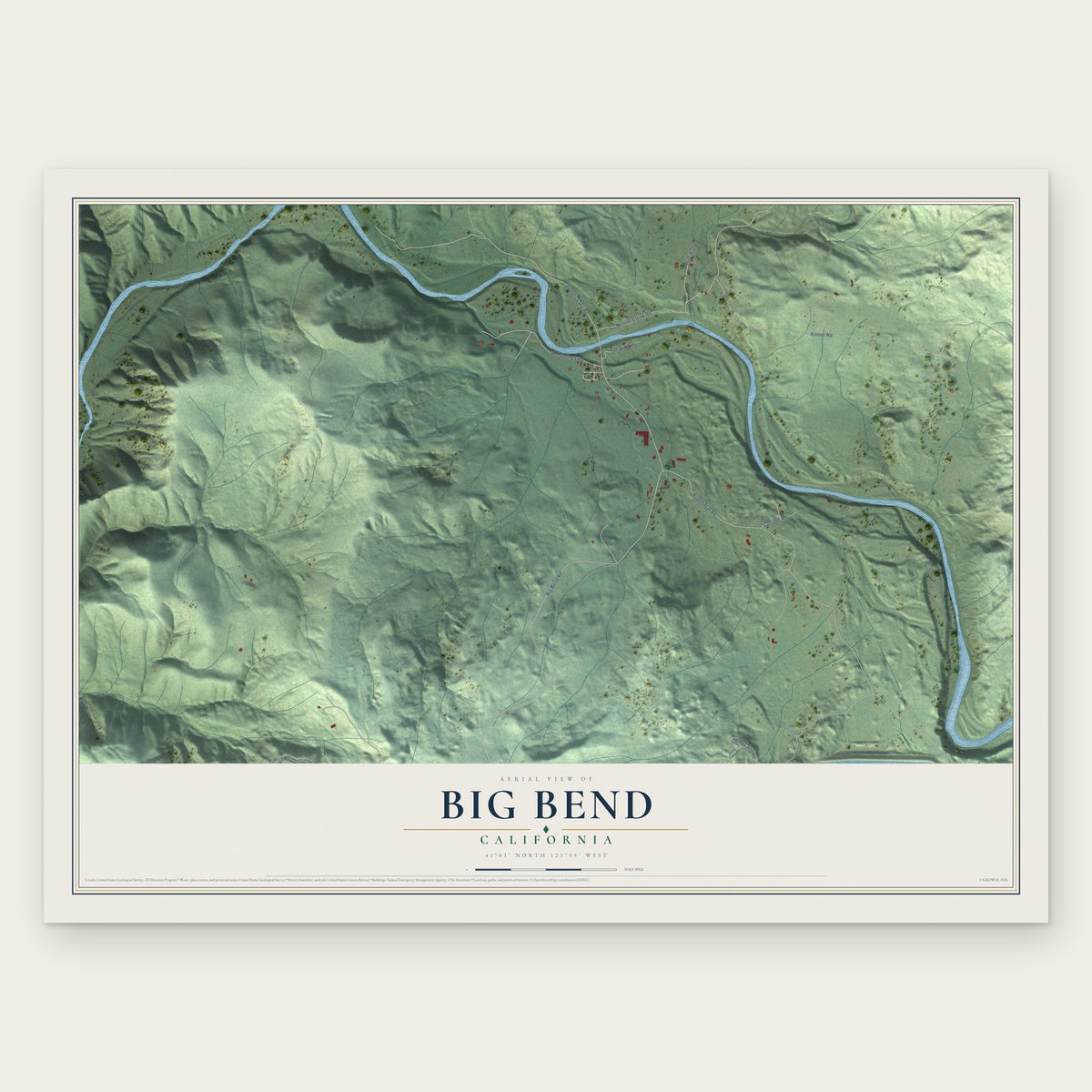Big Bend, California map print, the full design