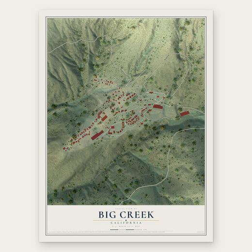 Big Creek, California map print, the full design