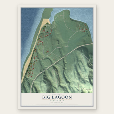 Big Lagoon, California map print, the full design