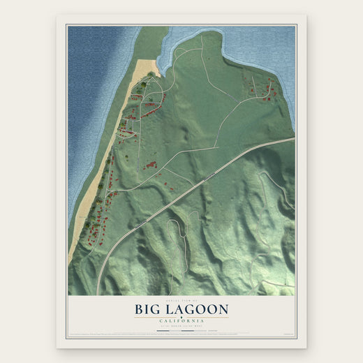 Big Lagoon, California map print, the full design