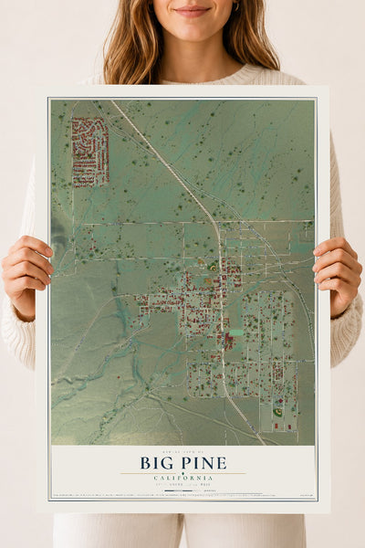 Map of Big Pine, California, 18 x 24 inch unframed archival matte print