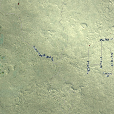 Close-up of the map of Big Springs, California print showing street and building detail