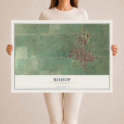 Map of Bishop, California, 24 x 36 inch unframed archival matte print